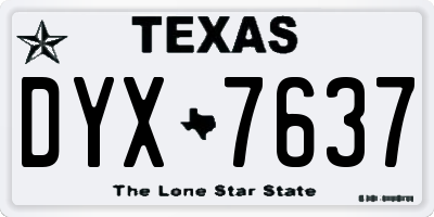 TX license plate DYX7637