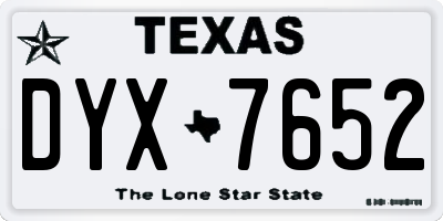 TX license plate DYX7652