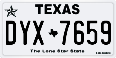 TX license plate DYX7659