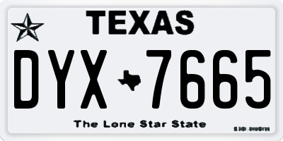 TX license plate DYX7665