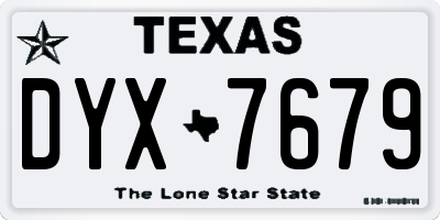 TX license plate DYX7679