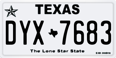 TX license plate DYX7683