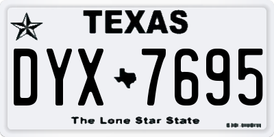 TX license plate DYX7695