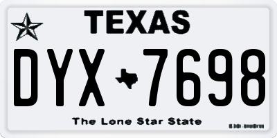 TX license plate DYX7698