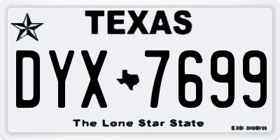 TX license plate DYX7699