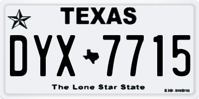 TX license plate DYX7715