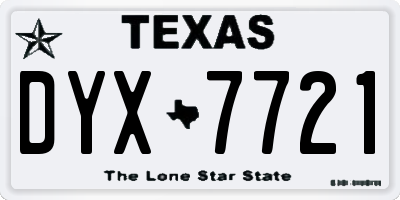 TX license plate DYX7721