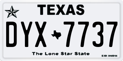 TX license plate DYX7737