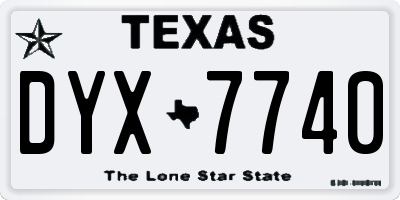 TX license plate DYX7740