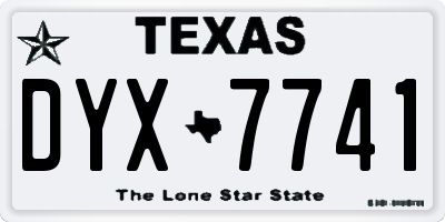 TX license plate DYX7741