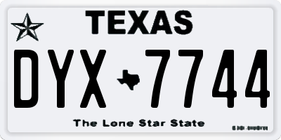 TX license plate DYX7744