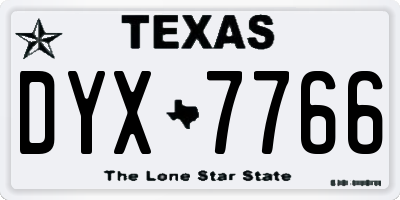 TX license plate DYX7766