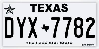 TX license plate DYX7782