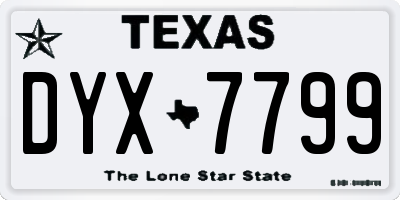 TX license plate DYX7799