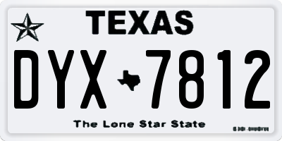TX license plate DYX7812