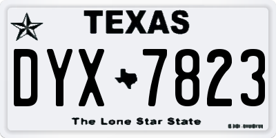 TX license plate DYX7823