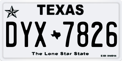 TX license plate DYX7826