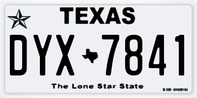 TX license plate DYX7841