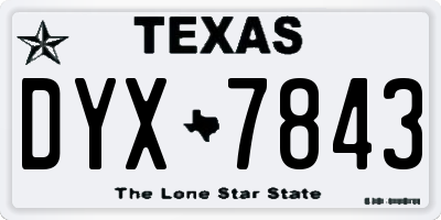 TX license plate DYX7843
