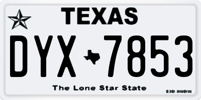 TX license plate DYX7853