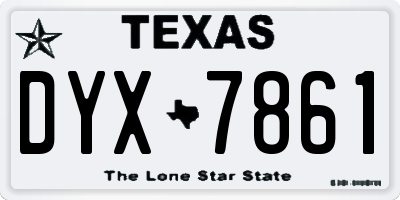 TX license plate DYX7861