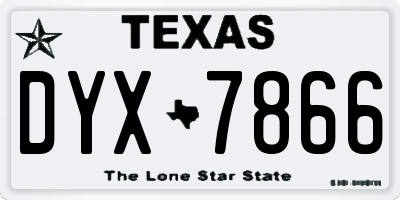 TX license plate DYX7866
