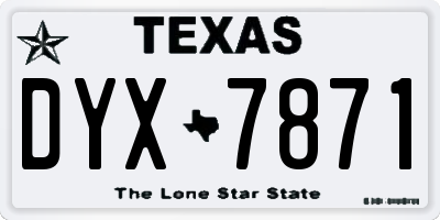 TX license plate DYX7871