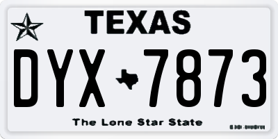 TX license plate DYX7873