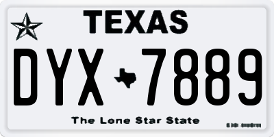 TX license plate DYX7889