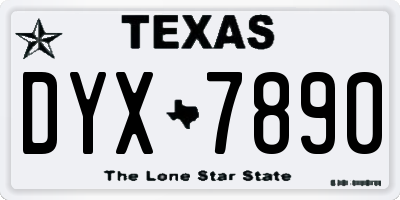 TX license plate DYX7890