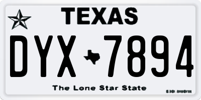 TX license plate DYX7894