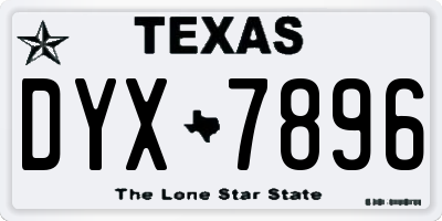 TX license plate DYX7896