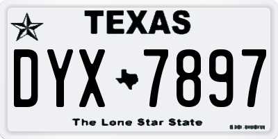 TX license plate DYX7897