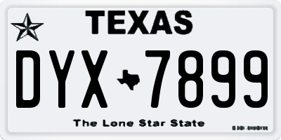 TX license plate DYX7899