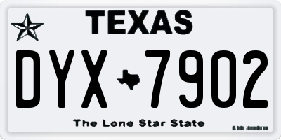 TX license plate DYX7902