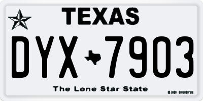 TX license plate DYX7903