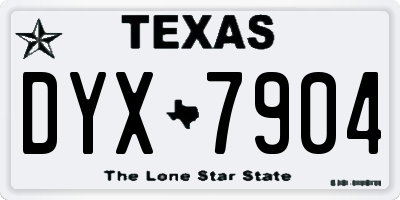 TX license plate DYX7904