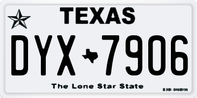 TX license plate DYX7906