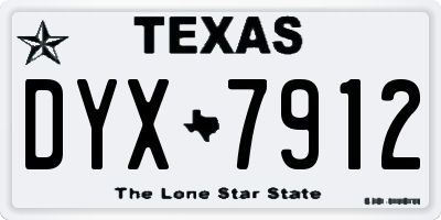 TX license plate DYX7912