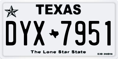 TX license plate DYX7951