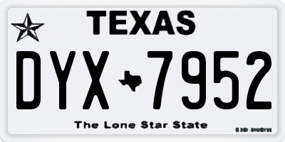 TX license plate DYX7952