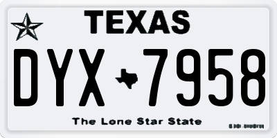 TX license plate DYX7958