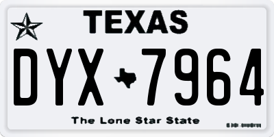 TX license plate DYX7964