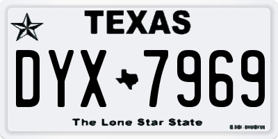 TX license plate DYX7969