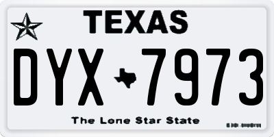 TX license plate DYX7973