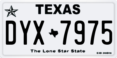 TX license plate DYX7975