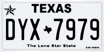 TX license plate DYX7979