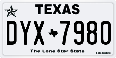 TX license plate DYX7980