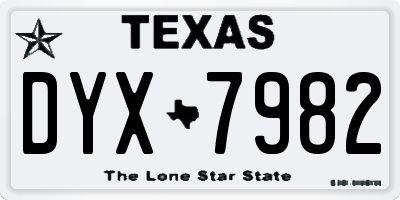 TX license plate DYX7982