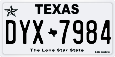 TX license plate DYX7984